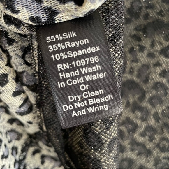 Dark Fairy WhimsiGoth Sheer Leopard Blouse Black netting longsleeve‎ festival - Picture 9 of 9